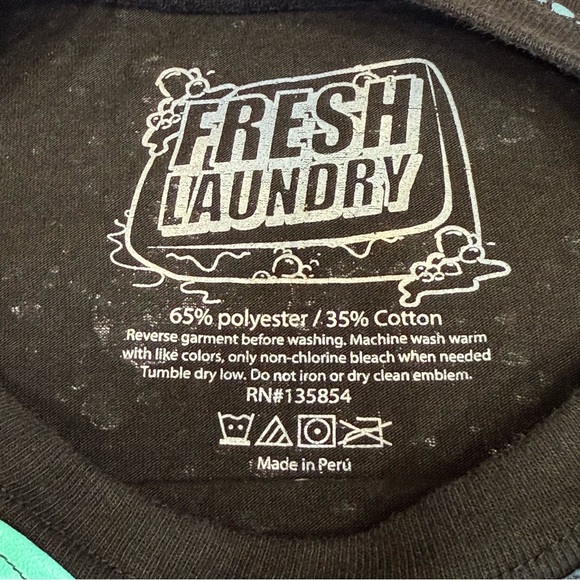 Fresh Laundry Long Sleeve Teal Splatter - Size Small - Picture 3 of 10